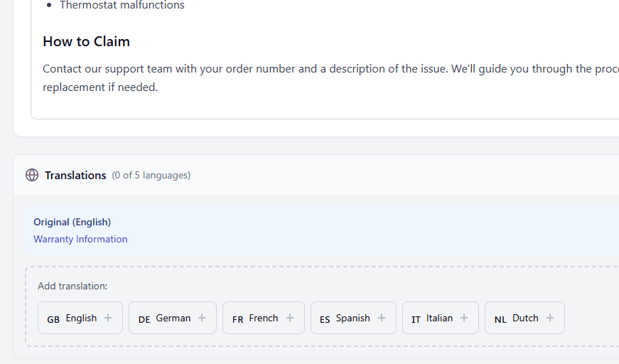 Multi-Language Support screenshot