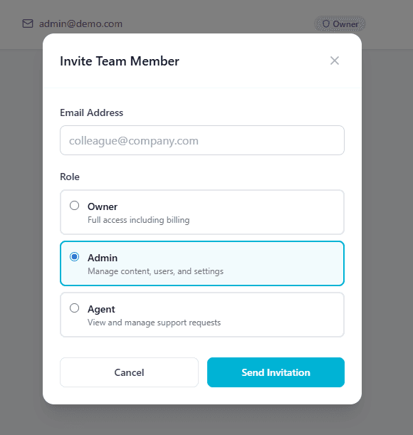 Team & Roles screenshot